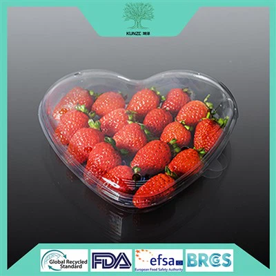 Pet Material Heart Shaped Strawberry Packaging Box